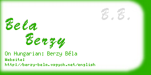 bela berzy business card
